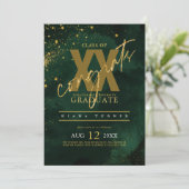 Fine Lines Gold Abstract Afstuderen Emerald ID867 Kaart (Staand voorkant)