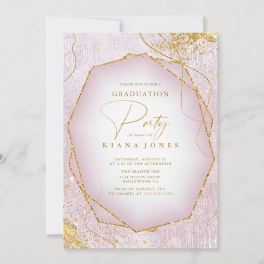 Fine Lines Gold Abstract Afstuderen Mauve ID907 (Achterkant)