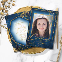 Fine Lines Gold Abstract Afstuderen Navy ID907