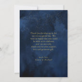 Fine Lines Gold Abstract Wedding Bedankt Navy ID86 (Achterkant)