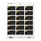 Fine Lines Gold Abstract Wedding Black ID867 Etiket (Full Sheet)