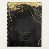 Fine Lines Gold Abstract Wedding Black ID867 Planner (Voorkant)