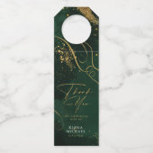 Fine Lines Gold Abstract Wedding Emerald ID867 Flessenhanger (Voorkant)