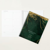 Fine Lines Gold Abstract Wedding Emerald ID867 Planner (Display)