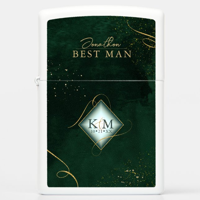 Fine Lines Gold Abstract Wedding Green ID867 (Voorkant)