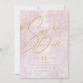 Fine Lines Gold Abstract Wedding Mauve ID867 Save The Date (Voorkant)