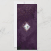 Fine Lines Gold Abstract Wedding Menu 2 Plum ID867 (Achterkant)