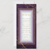 Fine Lines Gold Abstract Wedding Menu 2 Plum ID867 (Voorkant)