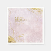 Fine Lines Gold Abstract Wedding V1 Mauve ID867 Servet (Voorkant)