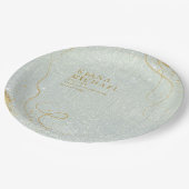 Fine Lines Gold Abstract Wedding V1 Sage ID867 Papieren Bordje (Gekanteld)