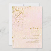 Fine Lines Gold Abstrait Mariage Menu V1 B ID867 (Devant)