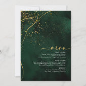 Fine Lines Gold Abstrait Mariage Menu V1 Grn ID867 (Devant)