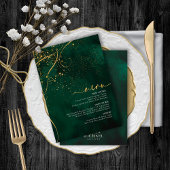 Fine Lines Gold Abstrait Mariage Menu V1 Grn ID867