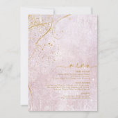 Fine Lines Gold Abstrait Mariage Menu V1 Mv ID867 (Devant)