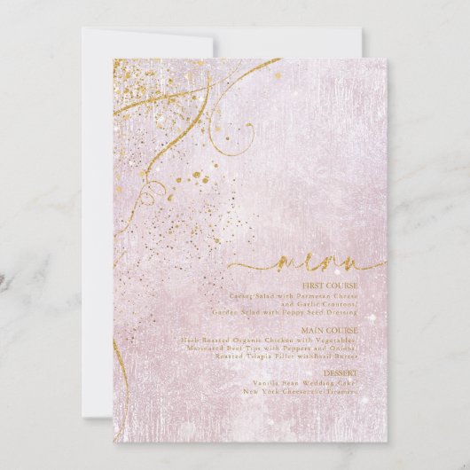 Fine Lines Gold Abstrait Mariage Menu V1 Mv ID867 (Devant)