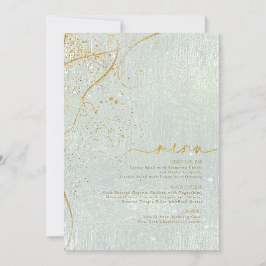 Fine Lines Gold Abstrait Mariage Menu V1 Sg ID867 (Devant)