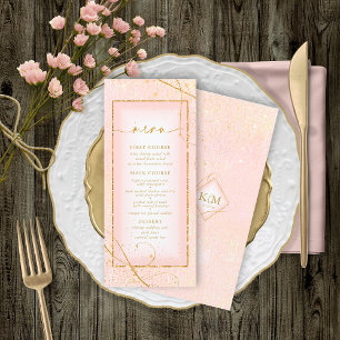 Fine Lines Gold Abstrait Mariage Menu V2 B ID867
