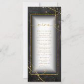 Fine Lines Gold Abstrait Mariage Menu V2 Bk ID867 (Devant)