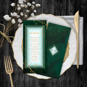 Fine Lines Gold Abstrait Mariage Menu V2 Grn ID867