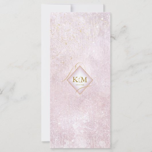 Fine Lines Gold Abstrait Mariage Menu V2 Mv ID867 (Dos)