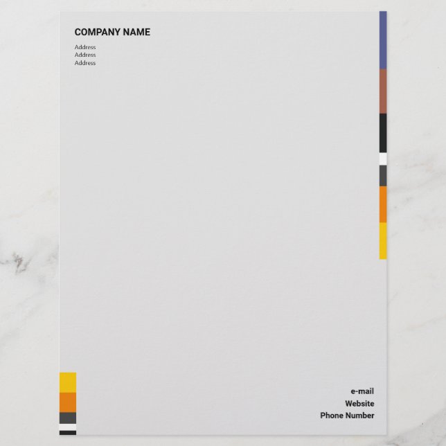 Fine Multicolor Classic Lateral Stripes Letterhead Briefhoofd (Voorkant)