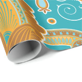 Fine Paisley Cool Cute Girly Retro Mode Cadeaupapier (Rol Hoek)