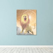 Fine Pencil Orange Lion  Canvas Afdruk (Insitu (Houten vloer))