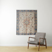 Fine Persia Tabriz Blue Rust Oranje Wandkleed (In situ)