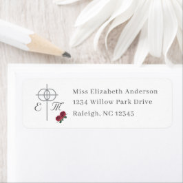 Fine Rozen Wedding retour adres Etiket