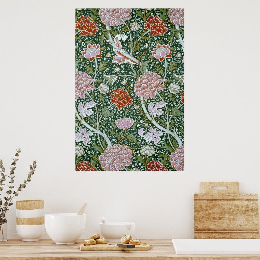 Fine William Morris Floral Pattern Poster (Keuken)