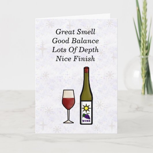 Fine Wine Valentijnsdag Card Kaart (Voorkant)