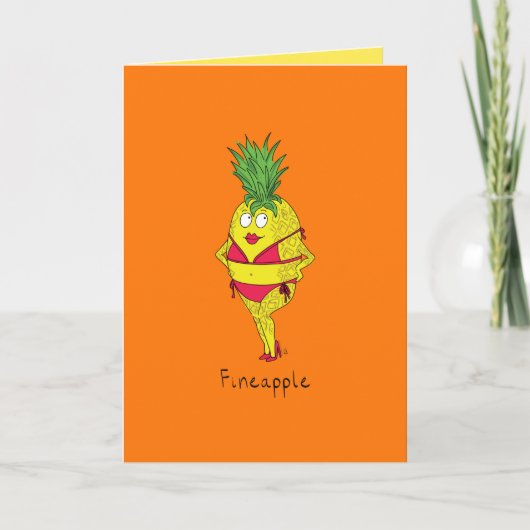 Fineapple - Drôle carte de voeux Bikini ananas (Devant)