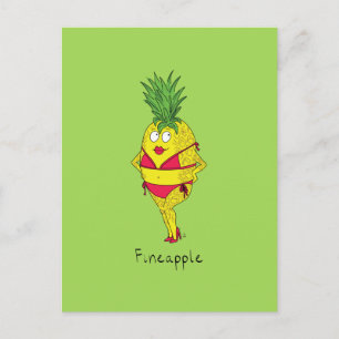Fineapple Pineapple Pin-Up Girl Briefkaart