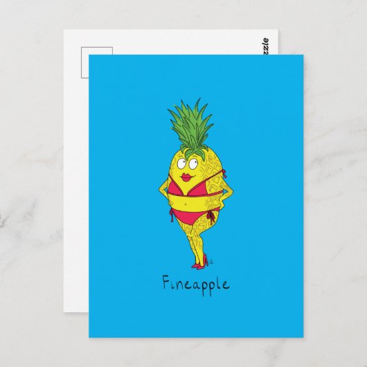 Fineapple Pineapple Pin-Up Girl Briefkaart (Voorkant / Achterkant)
