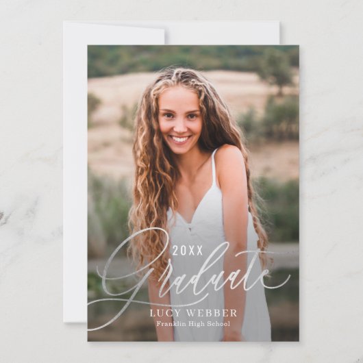 Finement Penned Graduation Faire-part Invitation (Devant)