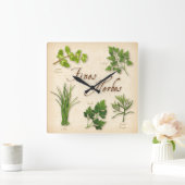Fines Herbes Wall Clock Vierkante Klok (Huis)