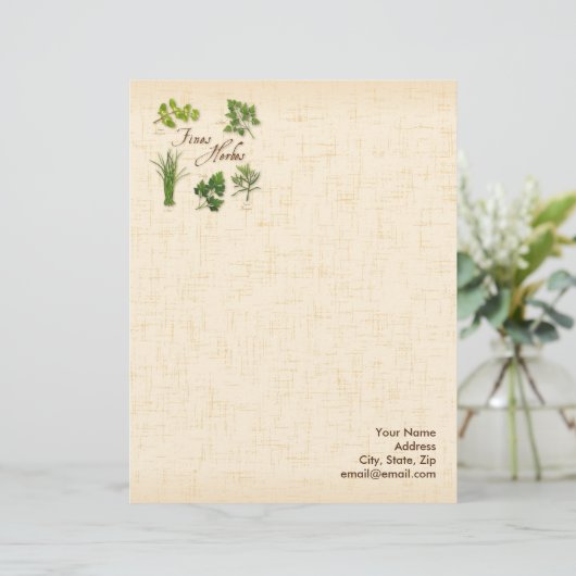 Fines Herbs Letterhead aanpassen Briefhoofd Sjabloon (Staand voorkant)