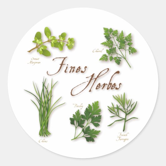 Fines Herbs Round Sticker (Voorkant)