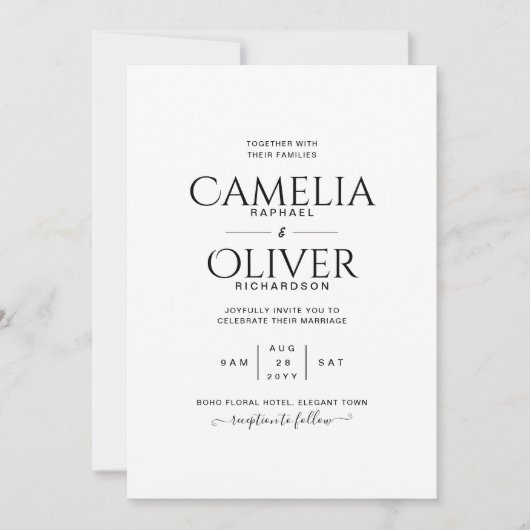 Finest Classic Black White MONOCHROME Weddenschap Kaart (Voorkant)