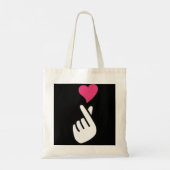 Finger Heart Korean Hand Symbol KPOP Love Sarangha Tote Bag (Achterkant)
