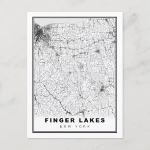 Finger Lakes Map Feestdagenkaart