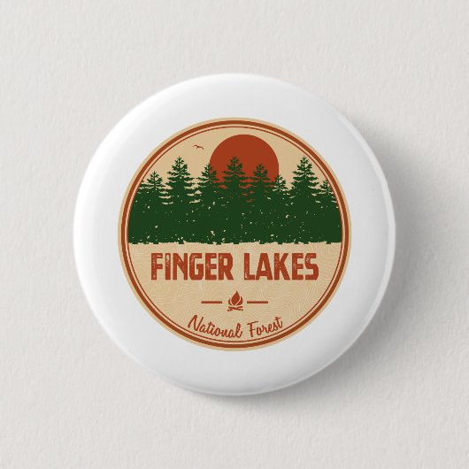 Finger Lakes National Forest Ronde Button 5,7 Cm (Voorkant)