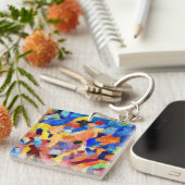 finger paint smudges orignal art painting  keychai sleutelhanger (Voorkant Rechts)