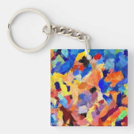 finger paint smudges orignal art painting  keychai sleutelhanger (voorkant)