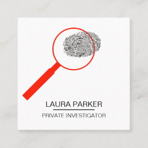 Finger Print Investigator Security Detective Vierkante Visitekaartje