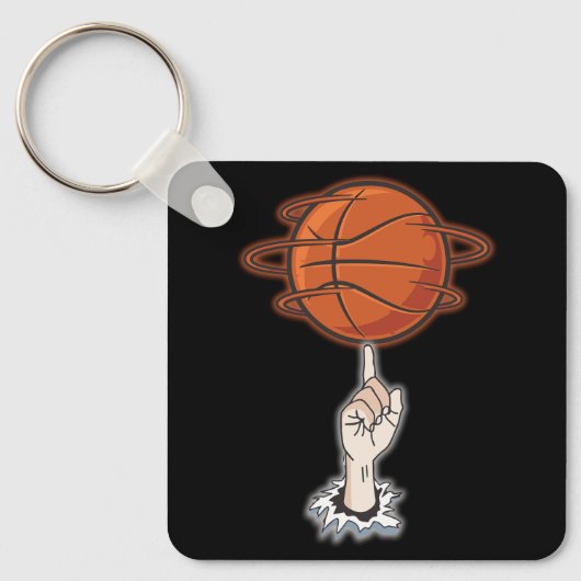 Finger Spin Basketbal Speler Opleiding Tricks Ball Sleutelhanger (Voorkant)
