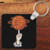 Finger Spin Basketbal Speler Opleiding Tricks Ball Sleutelhanger (Achterkant)