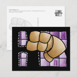 Fingeralphabet H Briefkaart