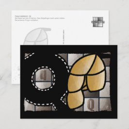 Fingeralphabet Q Briefkaart