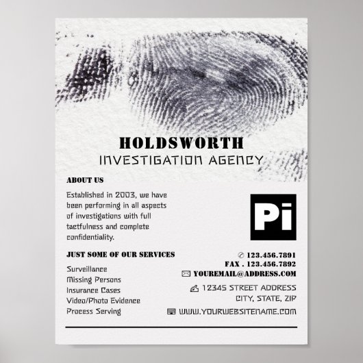 Fingerprint Design, privé rechercheur Poster (Voorkant)